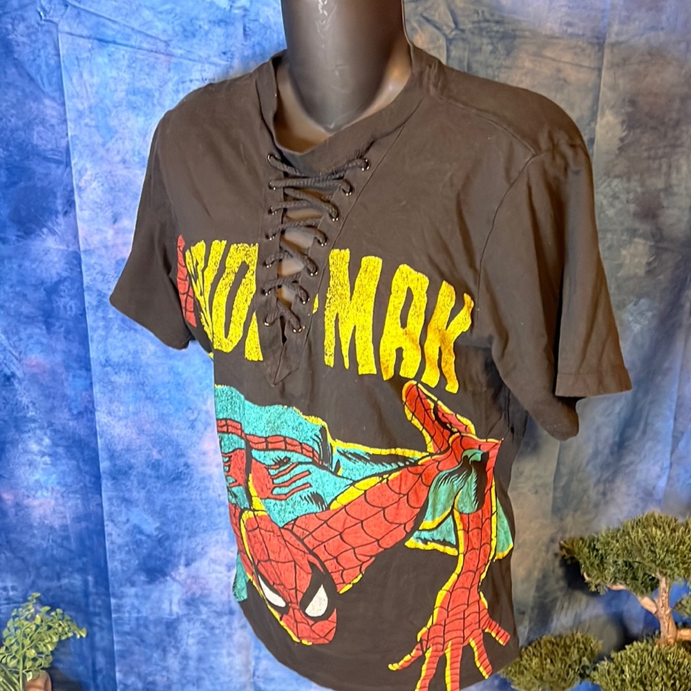 Marvel spider man girls tie up shirt size large